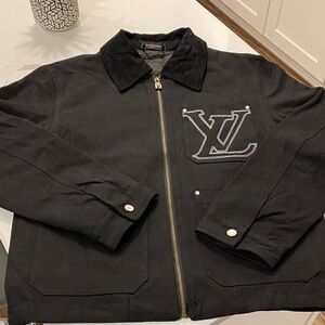 Louis Vuitton Black Logo Zip Bomber Jacket